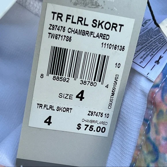 ADIDAS Floral Print Skort Active Skort women’s Size 4 New With Tags - Picture 8 of 10